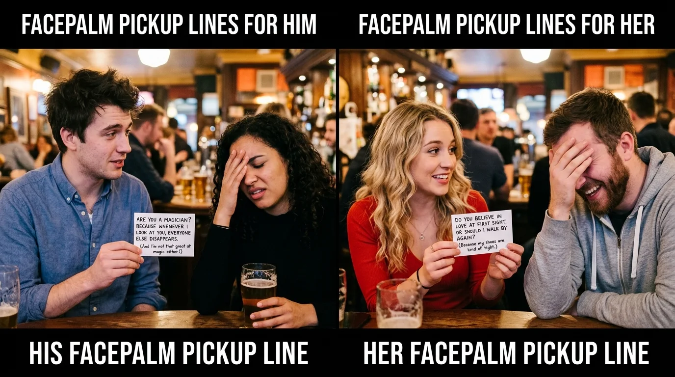 Facepalm pickup lines for him